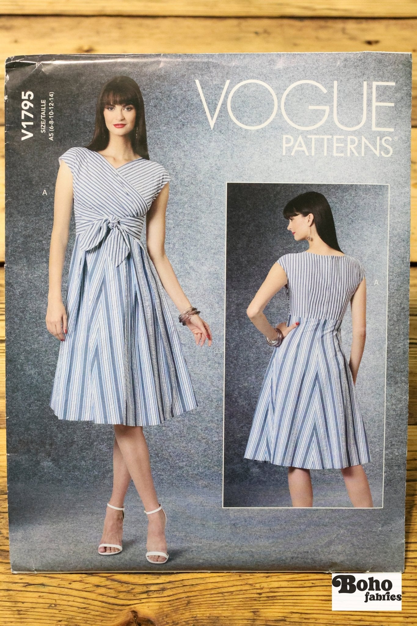 Misses Dress , V1795 New Vogue Pattern - Boho Fabrics - Sewing Patterns