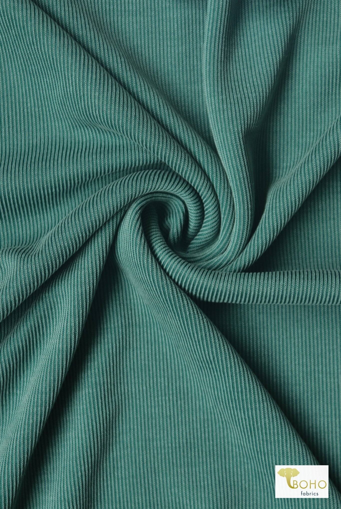 Mist Green, Cupro Rib Knit Fabric - Boho Fabrics - Cupro, Knit Fabric