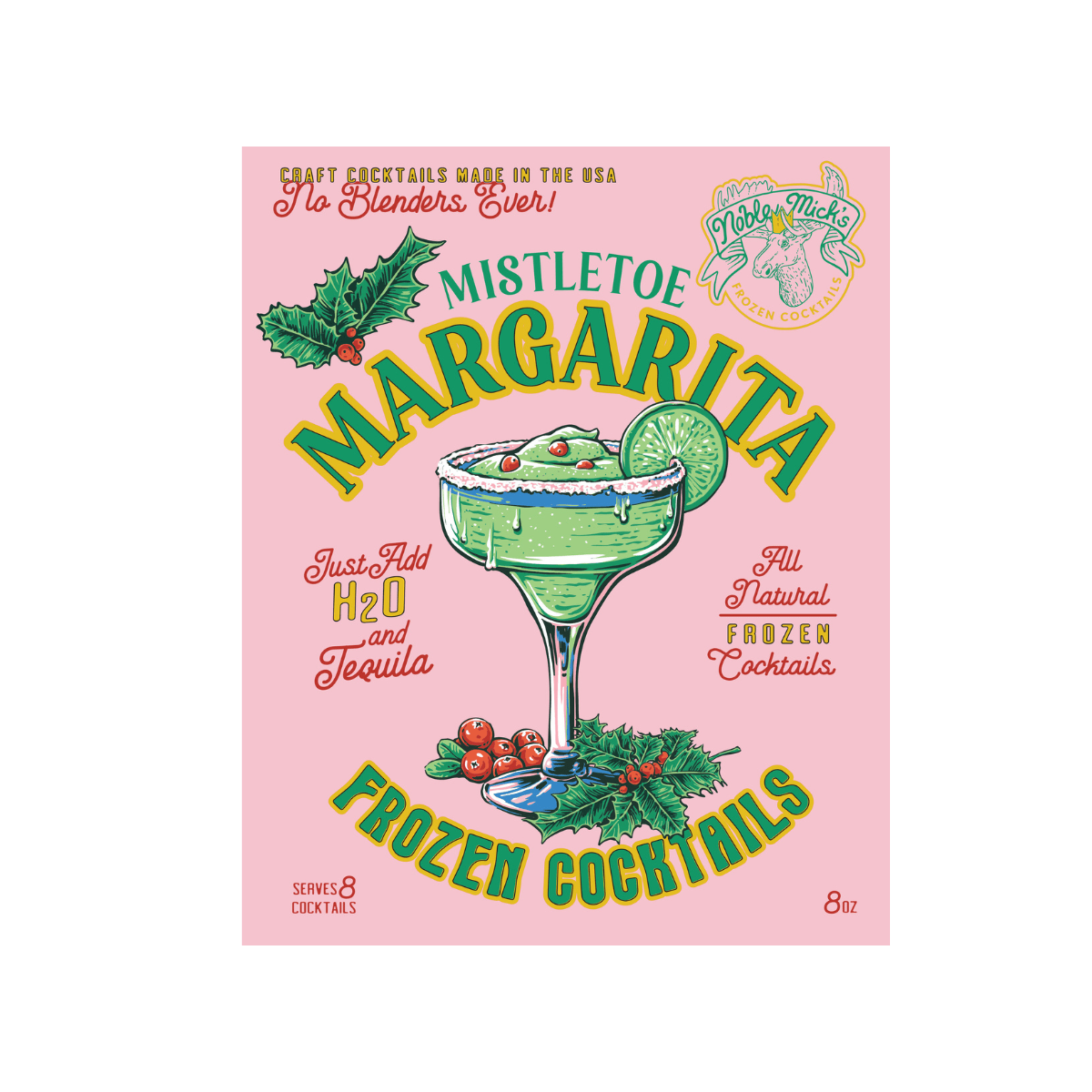 Mistletoe Margarita, Noble Mick's Frozen Cocktail Drink Mix - Boho Fabrics - Holiday Gifts