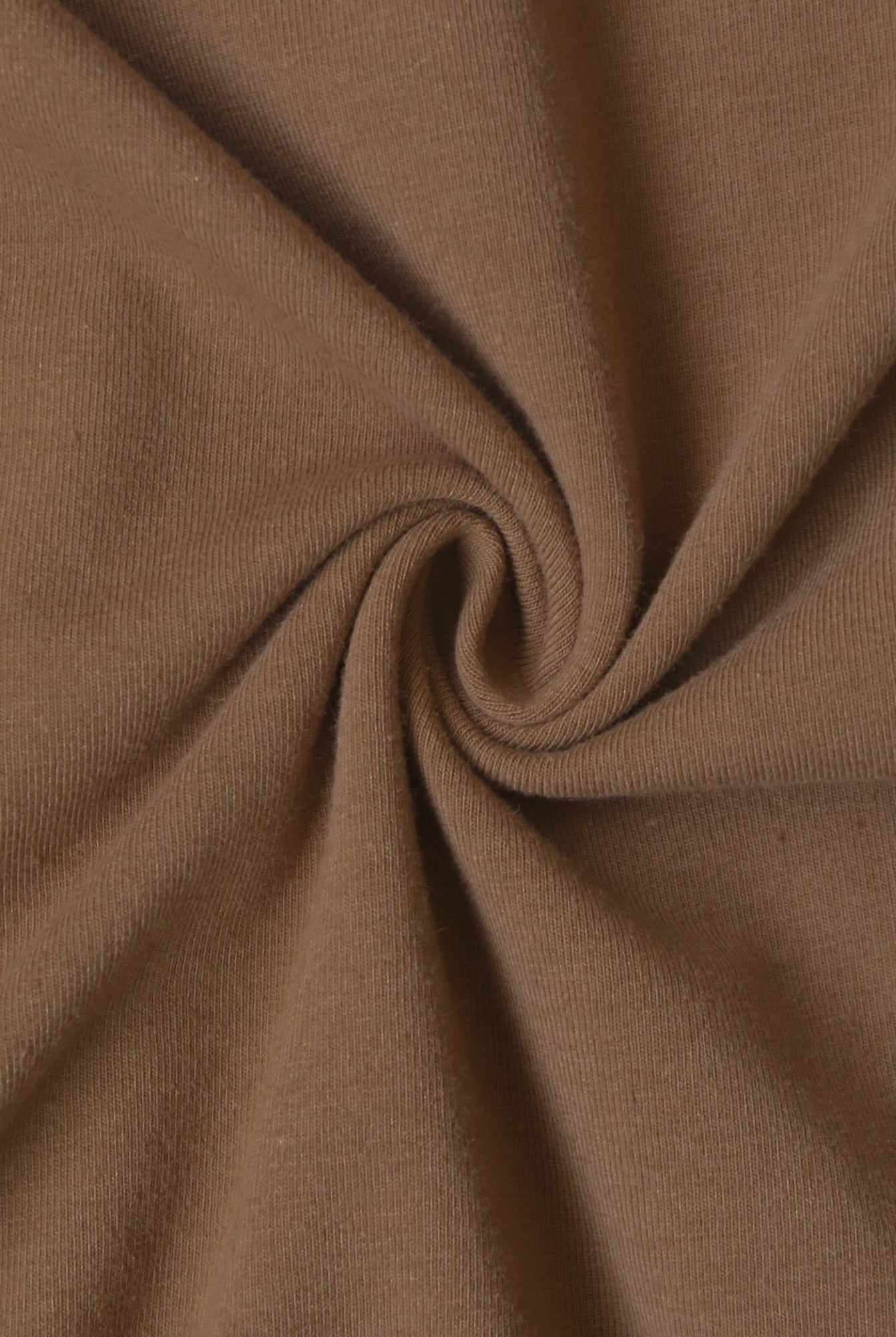 Mocha Brown, Solid Cotton Spandex Knit Fabric, 10 oz. - Boho Fabrics