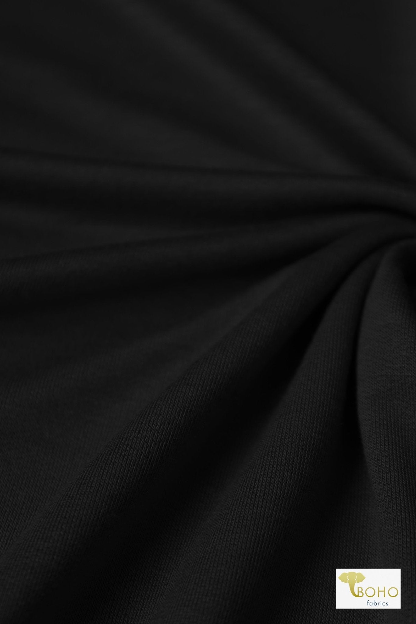 Modal French Terry Knit, Black - Boho Fabrics