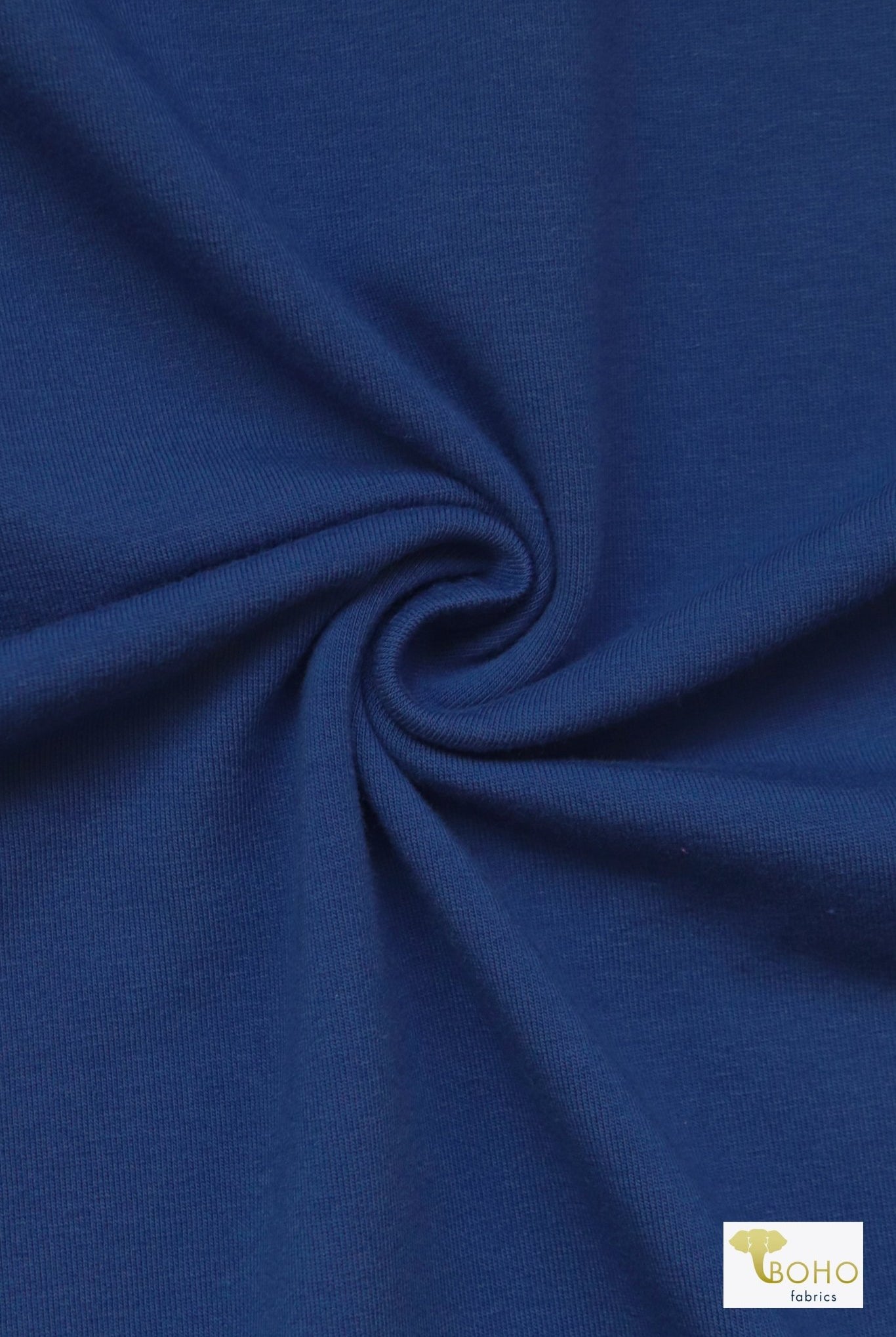 Moonlight Blue, Solid Cotton Spandex Knit Fabric, 13 oz. - Boho Fabrics