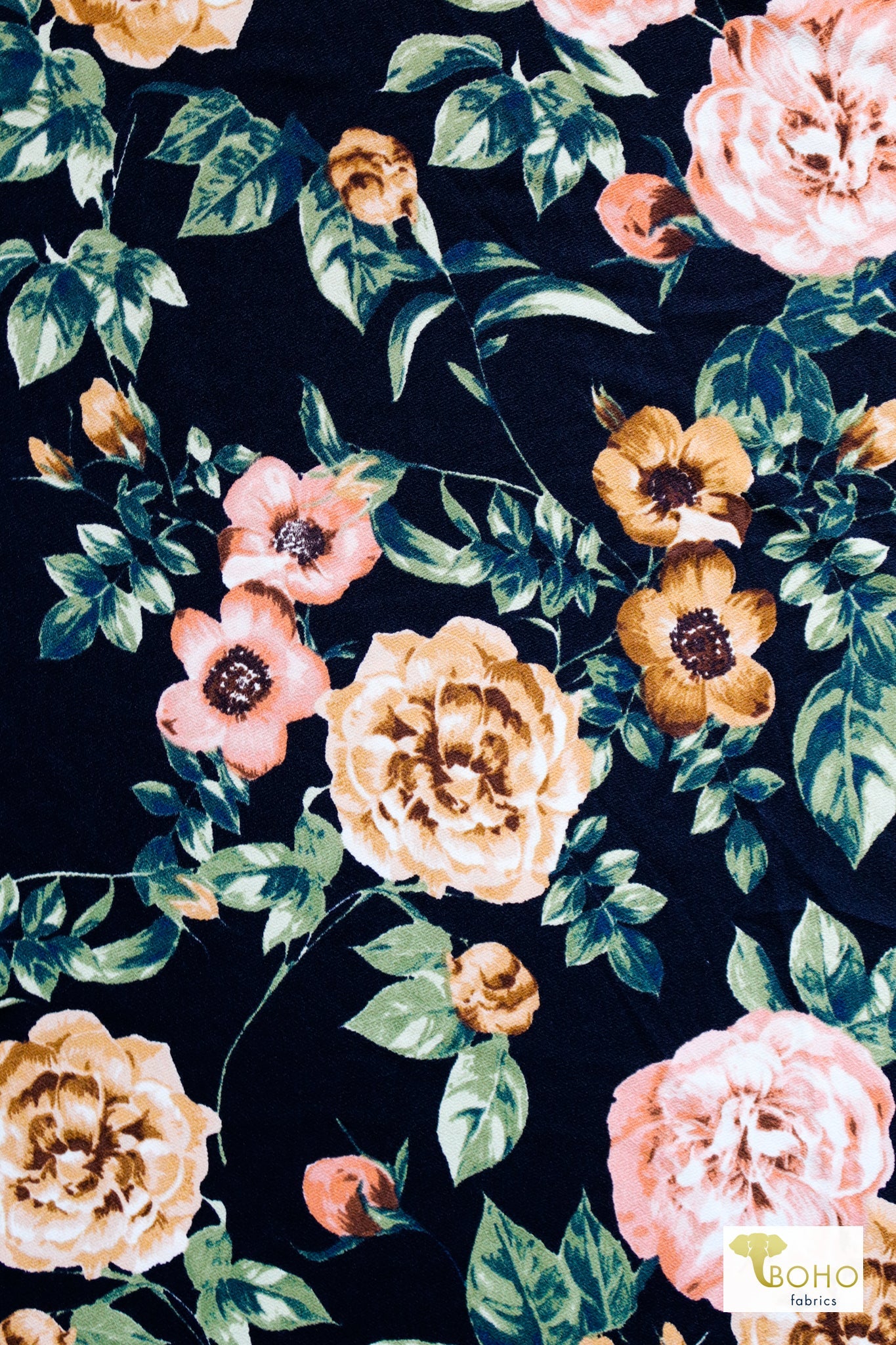 Moonlight Garden, ITY Crepe Knit - Boho Fabrics