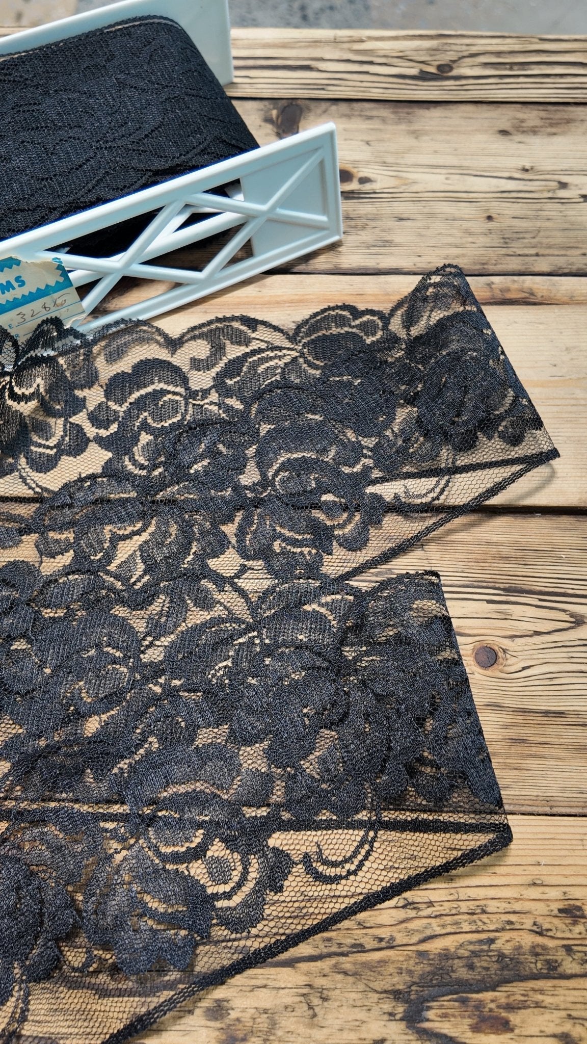 Moonveil Black Vintage Lace Trim, 3.5” Sold by the Yard (Trim - 107) - Boho Fabrics - Trims