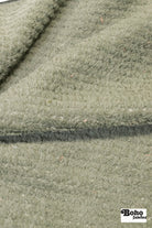 Moss Green, High Loft Grid Fleece Fabric by Polartec, featuring Recycled Polyester. *2nds* - Boho Fabrics - Performance Fabrics