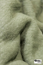 Moss Green, High Loft Grid Fleece Fabric by Polartec, featuring Recycled Polyester. *2nds* - Boho Fabrics - Performance Fabrics