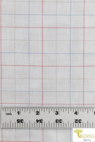 Multi Color Grid on White. Cotton Woven Fabric. WV-132 - Boho Fabrics