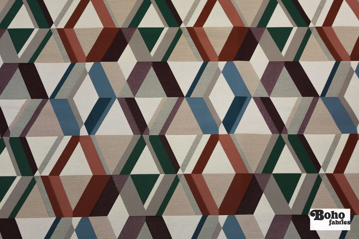Multicolor Diamonds Upholstery Woven Fabric - Boho Fabrics - Home Dec. & Upholstery Fabric
