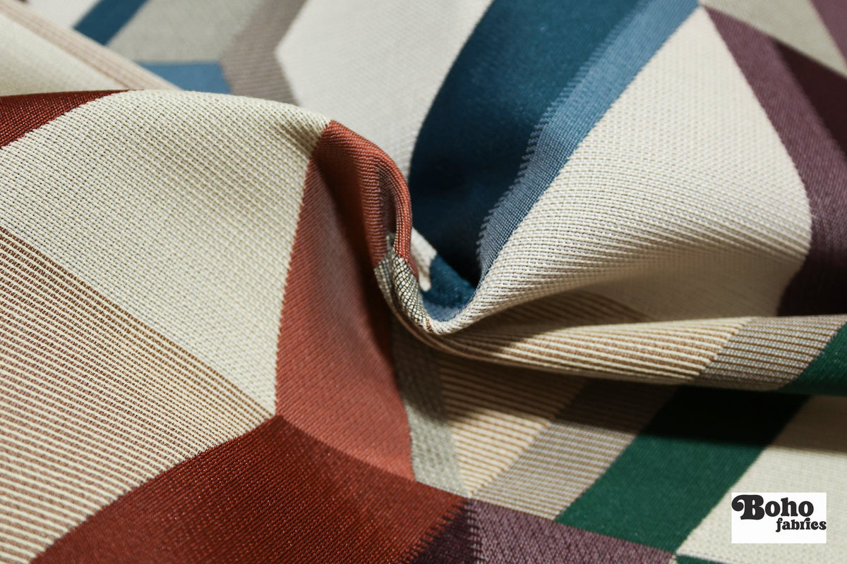 Multicolor Diamonds Upholstery Woven Fabric - Boho Fabrics - Home Dec. & Upholstery Fabric