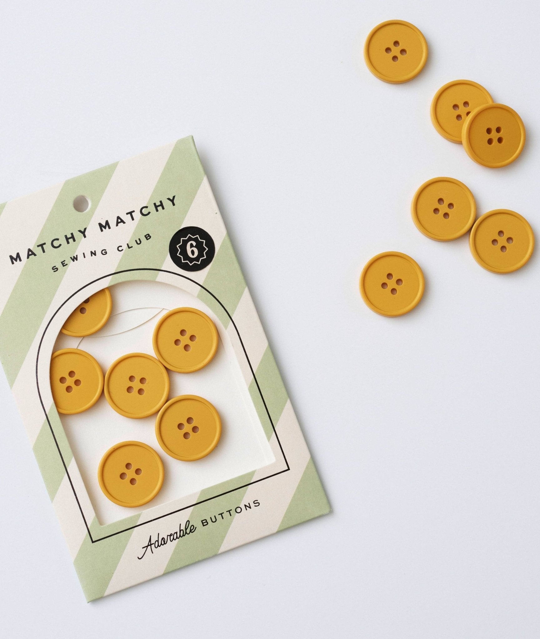 Mustard Retro Buttons - Boho Fabrics - Buttons & Snaps