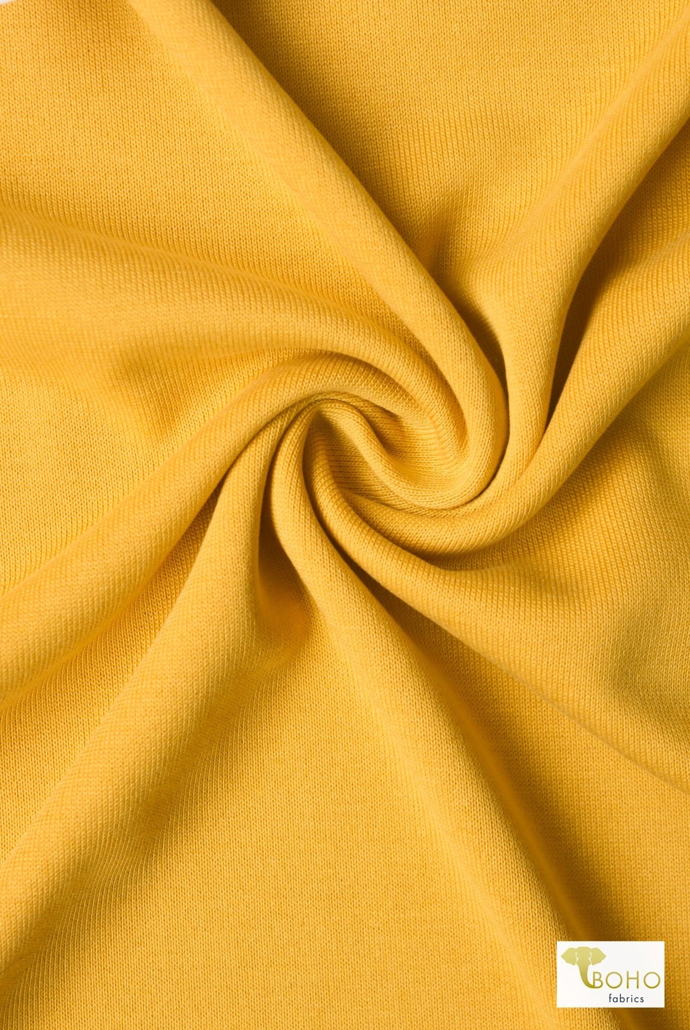 Mustard Yellow, Solid Cupro Knit Fabric - Boho Fabrics - Cupro, Knit Fabric