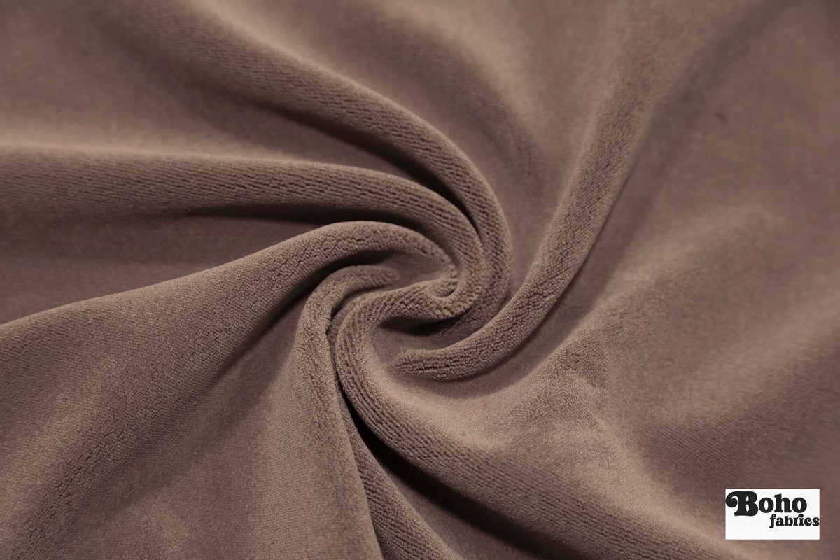 Muted Mushroom Taupe, Velveteen Woven Fabric - Boho Fabrics - Home Dec. & Upholstery Fabric