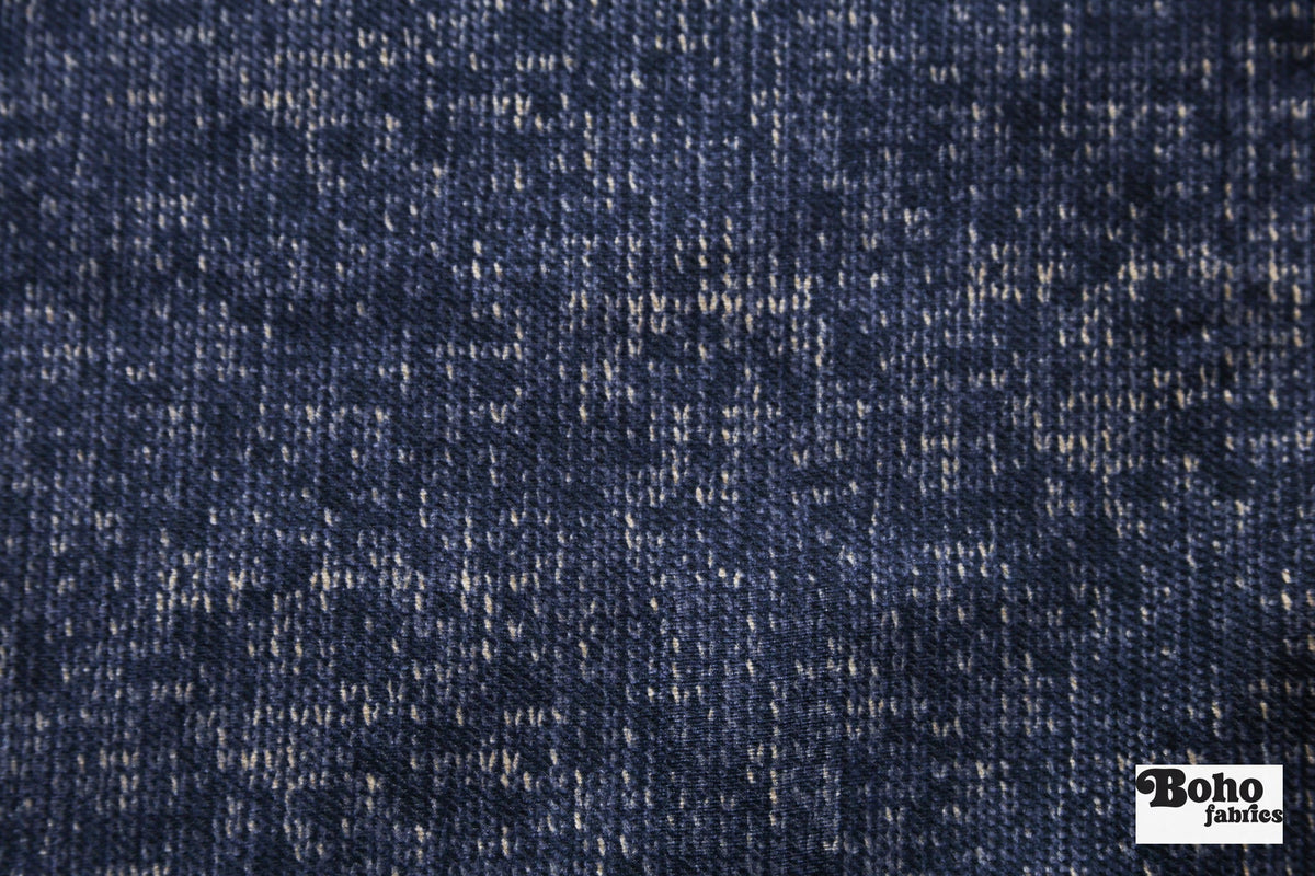 Navy and Cream Variegated Upholstery Woven Fabric - Boho Fabrics - Home Dec. & Upholstery Fabric