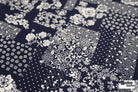 Navy Blue and White Floral Bandana Patchwork Rayon Challis Woven Fabric - Boho Fabrics - Challis, Woven