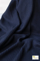 Navy Blue, Brushed Rib Knit - Boho Fabrics