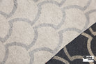 Navy Blue & Cream Scalloped Fan Upholstery Woven Fabric - Boho Fabrics - Home Dec. & Upholstery Fabric