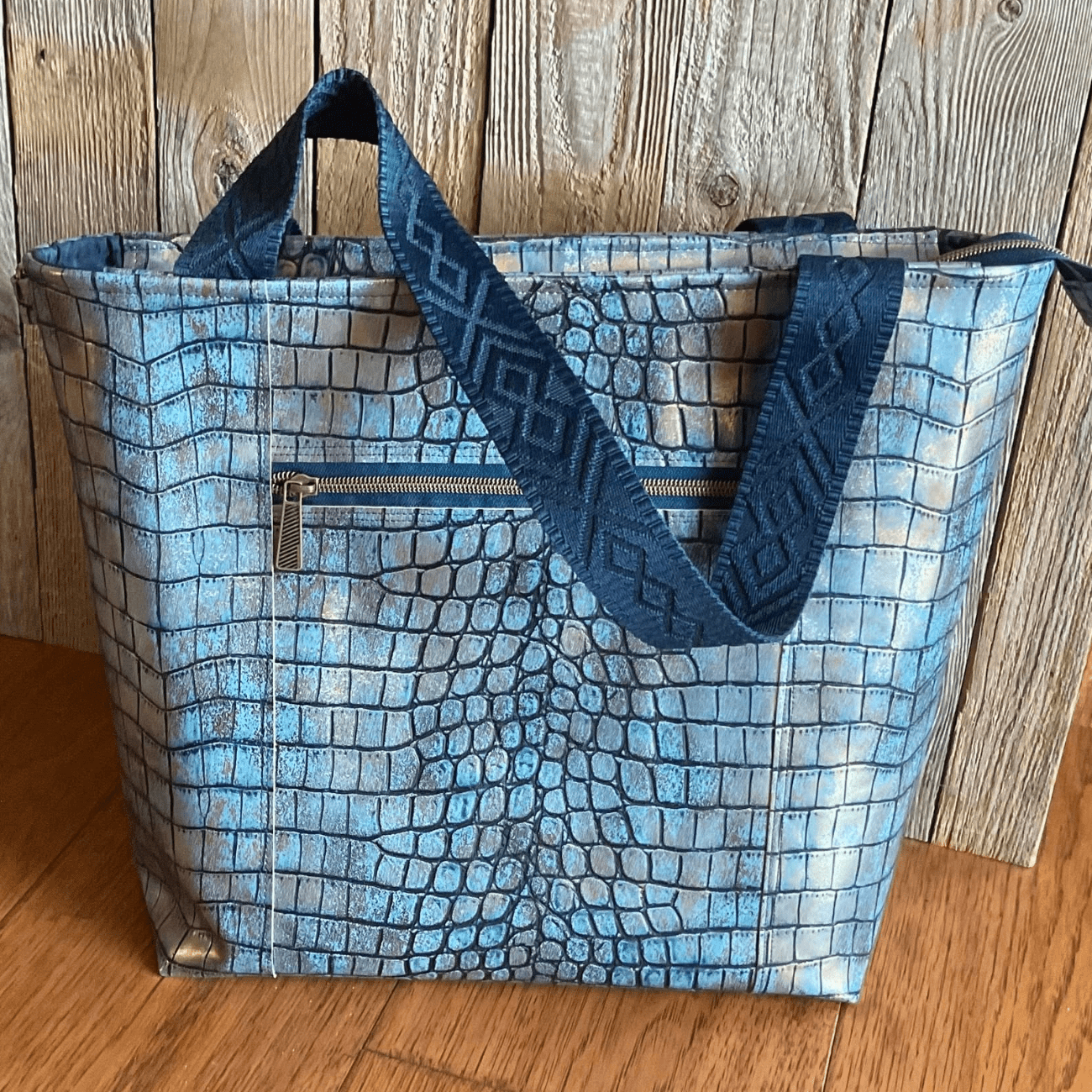 Navy Blue Jacquard Webbing 1.5" Premium Woven Strap - Boho Fabrics - Bag Making Supplies