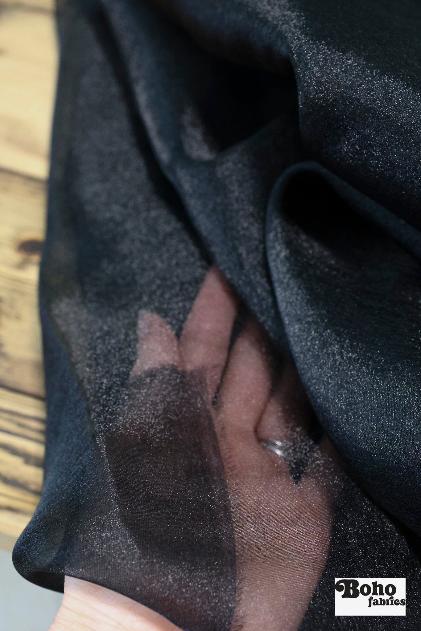 Navy, Organza Shimmer, Woven Fabric - Boho Fabrics - Organza, Woven Fabric