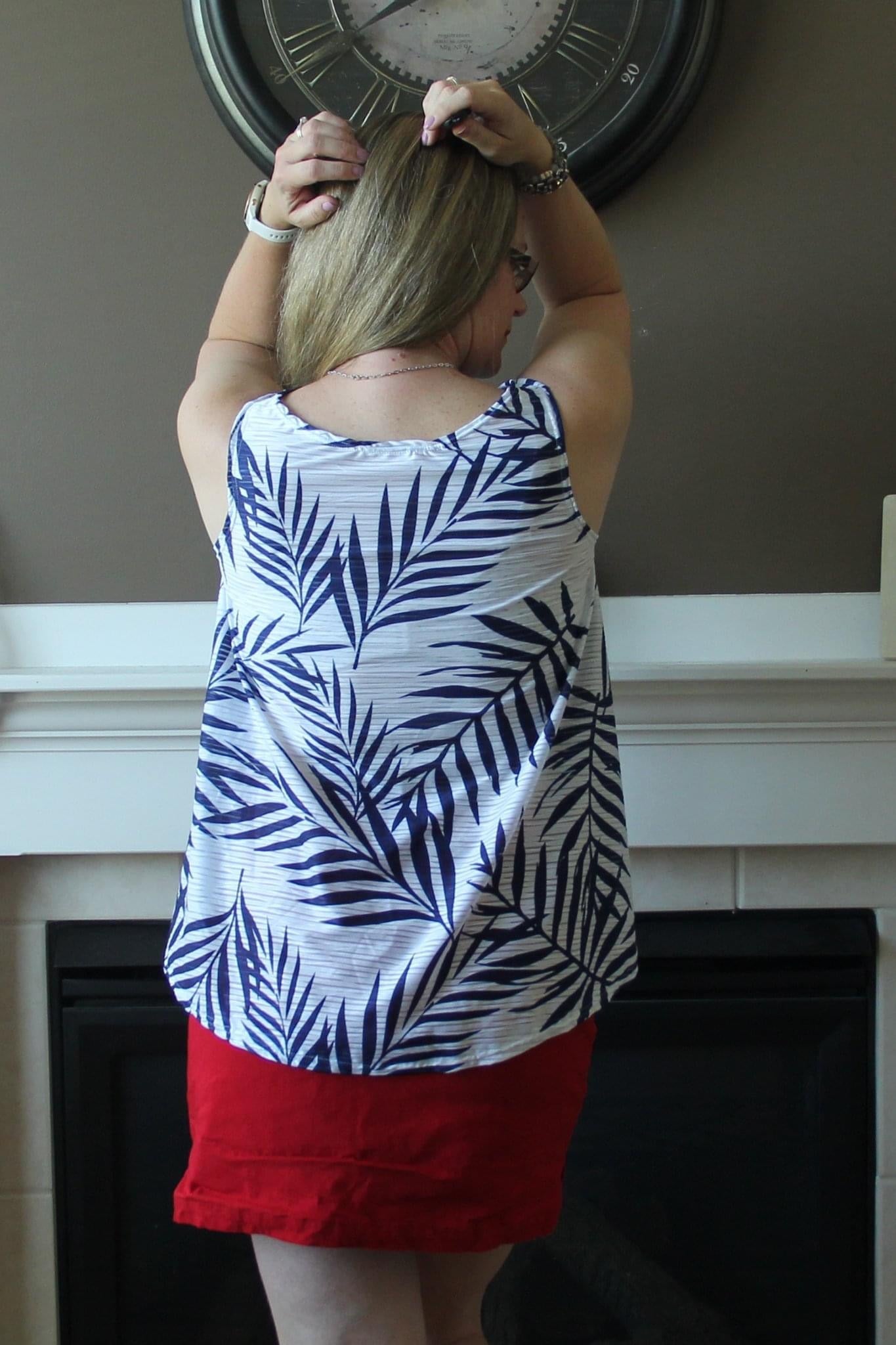 Navy Palms, Burnout Jersey Knit. JER-P-108-BLU - Boho Fabrics