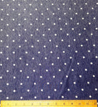 Navy Polka Dots, French Terry Knit Fabric - Boho Fabrics - French Terry Prints, Knit Fabric