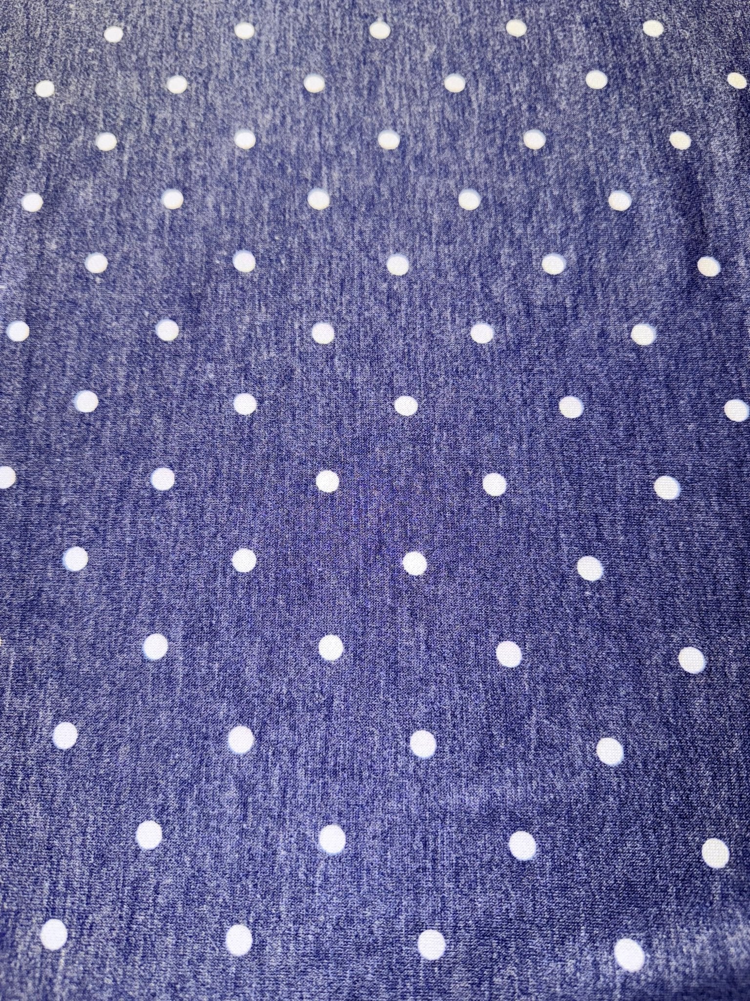 Navy Polka Dots, French Terry Knit Fabric - Boho Fabrics - French Terry Prints, Knit Fabric