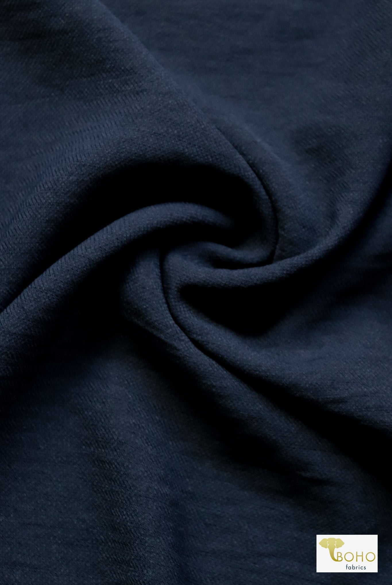 Navy Rayon Challis Woven Solid - Boho Fabrics