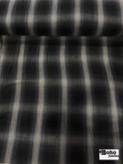 Navy Shadow Plaid, Gauze Woven Fabric - Boho Fabrics - Gauze, Woven