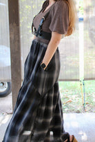 Navy Shadow Plaid, Gauze Woven Fabric - Boho Fabrics - Gauze, Woven