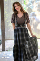 Navy Shadow Plaid, Gauze Woven Fabric - Boho Fabrics - Gauze, Woven