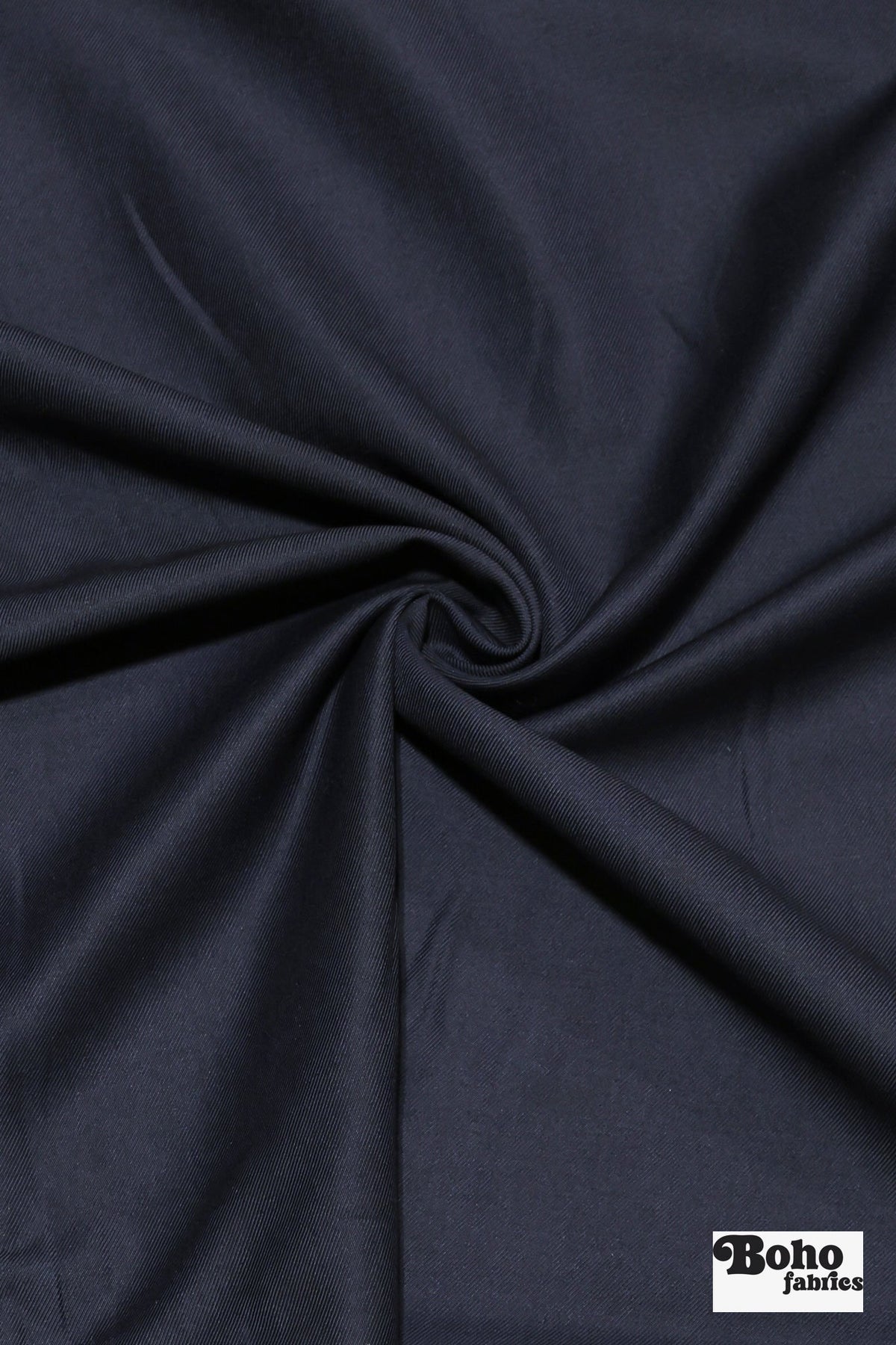 Navy, Twill Wool Suiting Woven Fabric - Boho Fabrics - Woven, Fabric