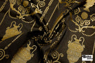 Neoclassical Black & Gold Jacquard Woven Fabric - Boho Fabrics - Jacquard, Woven