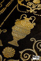Neoclassical Black & Gold Jacquard Woven Fabric - Boho Fabrics - Jacquard, Woven