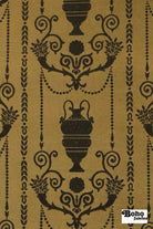 Neoclassical Black & Gold Jacquard Woven Fabric - Boho Fabrics - Jacquard, Woven