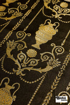 Neoclassical Black & Gold Jacquard Woven Fabric - Boho Fabrics - Jacquard, Woven