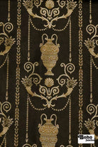 Neoclassical Black & Gold Jacquard Woven Fabric - Boho Fabrics - Jacquard, Woven