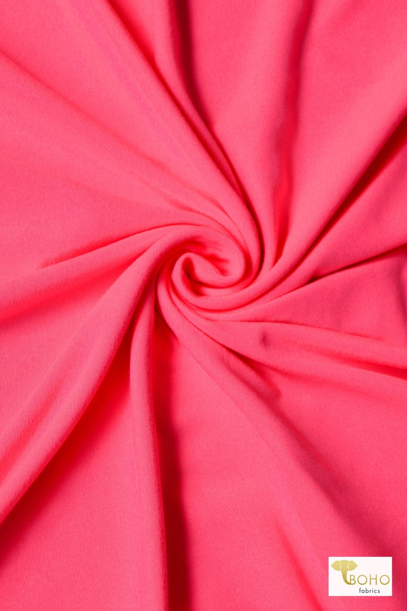Neon Coral Brushed Poly, Solid - Boho Fabrics