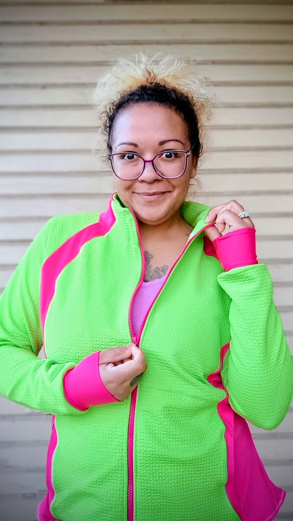 Neon Green, Polartec Power Air. Insulating Performance Knit Fabric - Boho Fabrics - Performance Fabrics