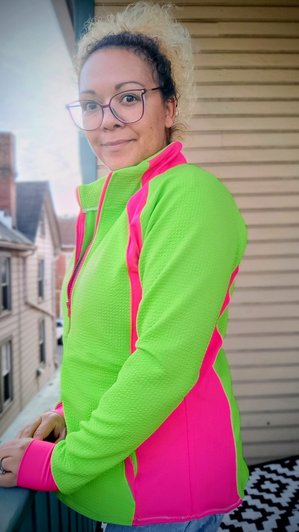 Neon Green, Polartec Power Air. Insulating Performance Knit Fabric - Boho Fabrics - Performance Fabrics