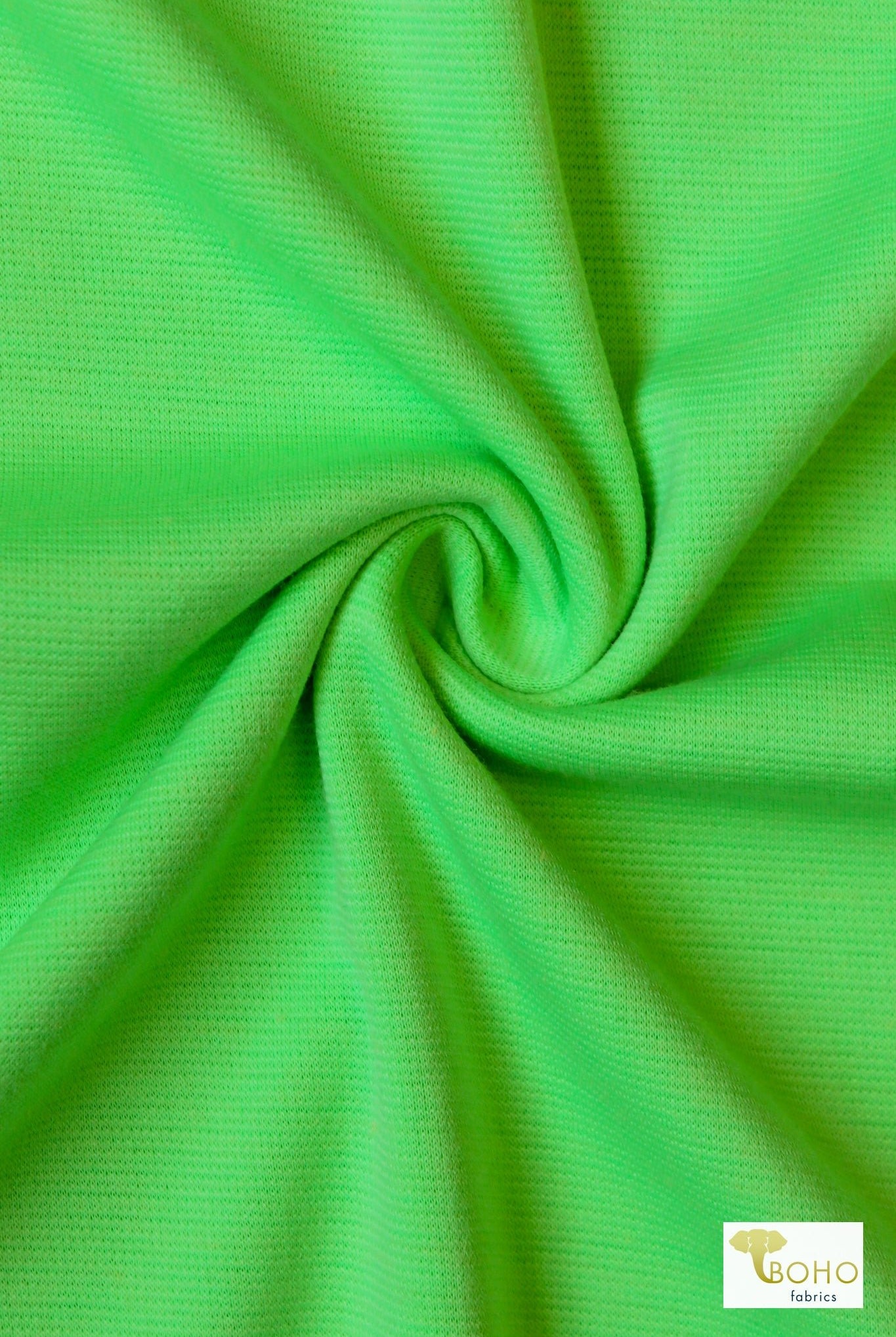 Neon Green, Ponte Solid, Double Knit - Boho Fabrics