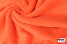 Neon Orange, Textured Midweight High Loft “Honeycomb” Fleece Fabric by Polartec, featuring Recycled Polyester (3) - Boho Fabrics - Performance Fabrics