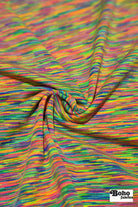 Neon Rainbow, Striated Athletic Knit Fabric - Boho Fabrics - Athletic Knit Fabric