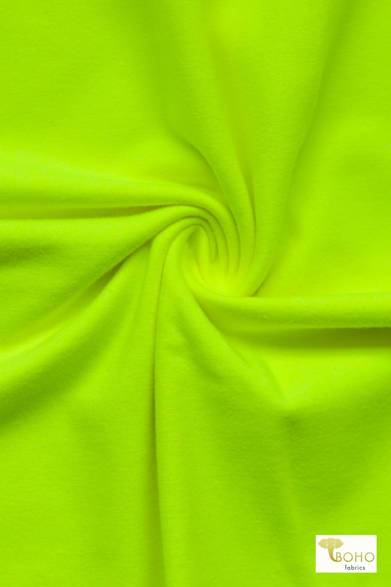 Neon Yellow, Cotton Spandex Knit - Boho Fabrics