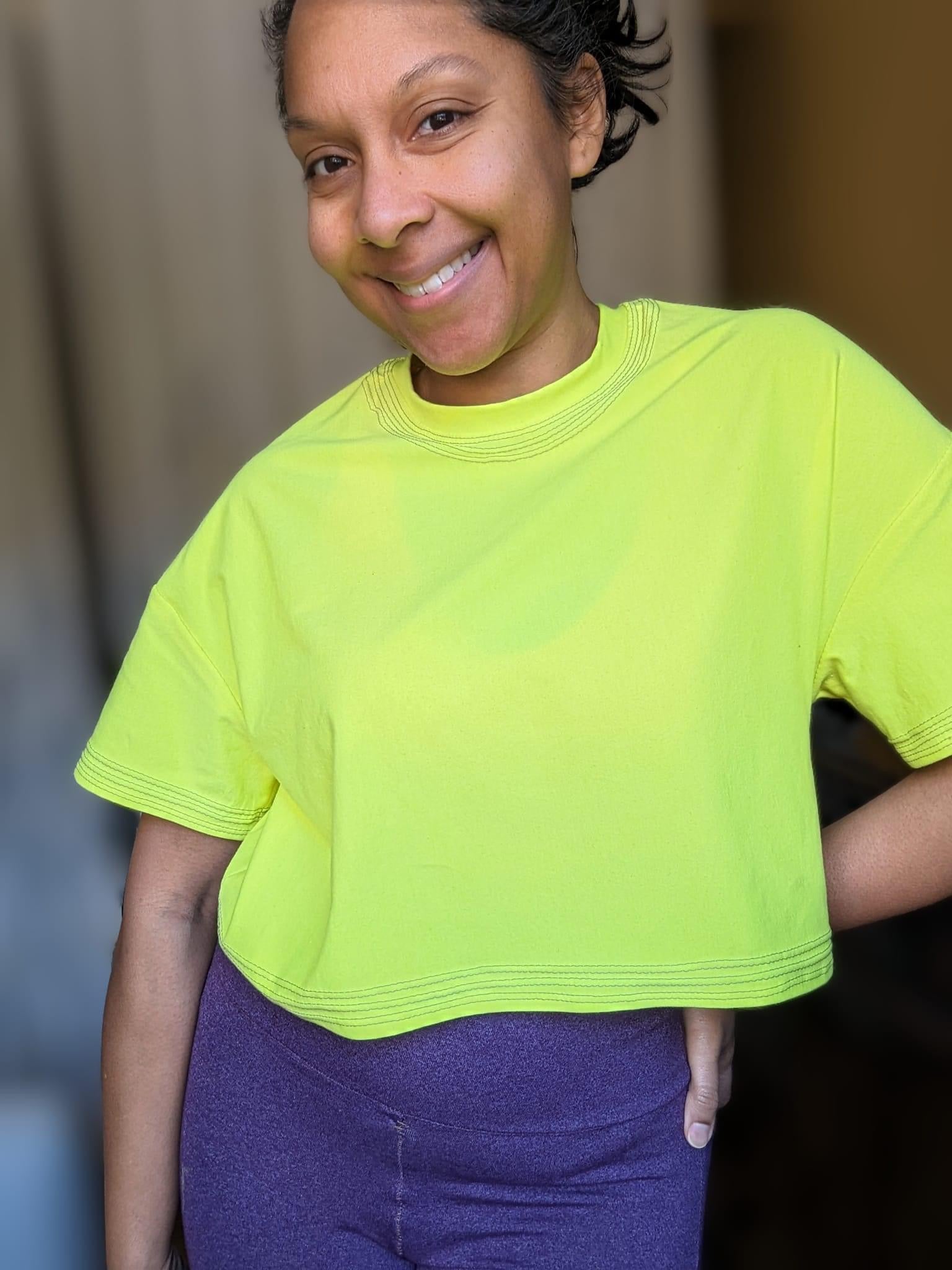 Neon Yellow, Cotton Spandex Knit - Boho Fabrics