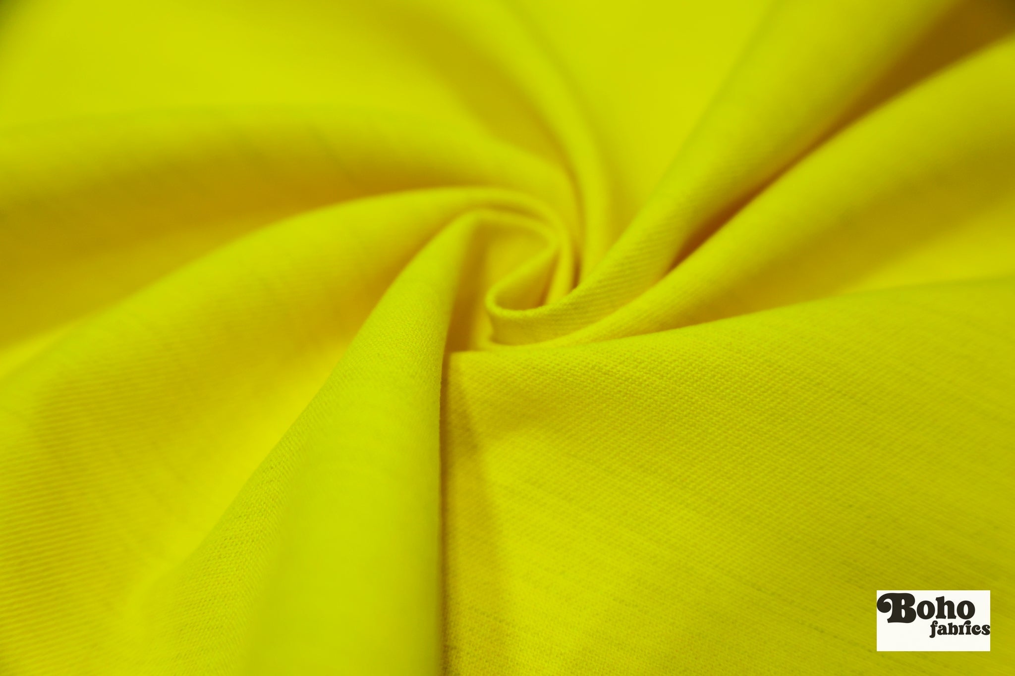 Neon Yellow, Solid Canvas Woven Fabric - Boho Fabrics - Canvas Fabric