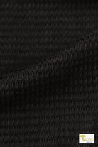 Nero Black, Cotton Waffle Knit - Boho Fabrics