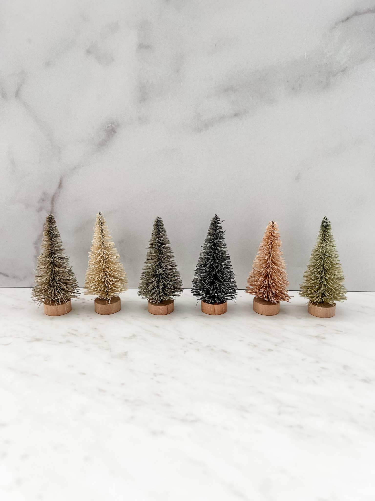 Neutral Bottle Brush Trees - Set of 6 - Boho Fabrics - 