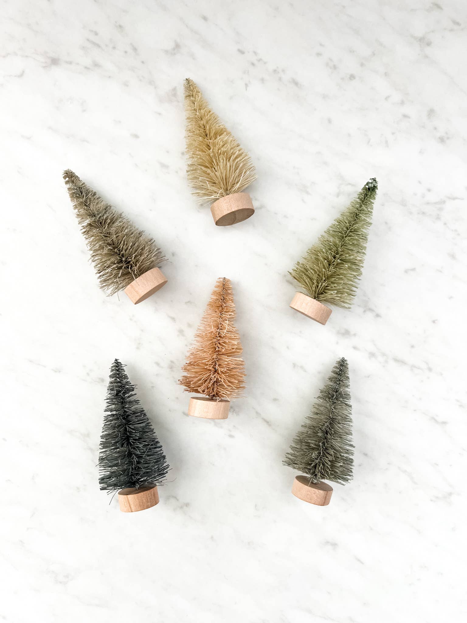 Neutral Bottle Brush Trees - Set of 6 - Boho Fabrics - 