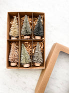 Neutral Bottle Brush Trees - Set of 6 - Boho Fabrics - 