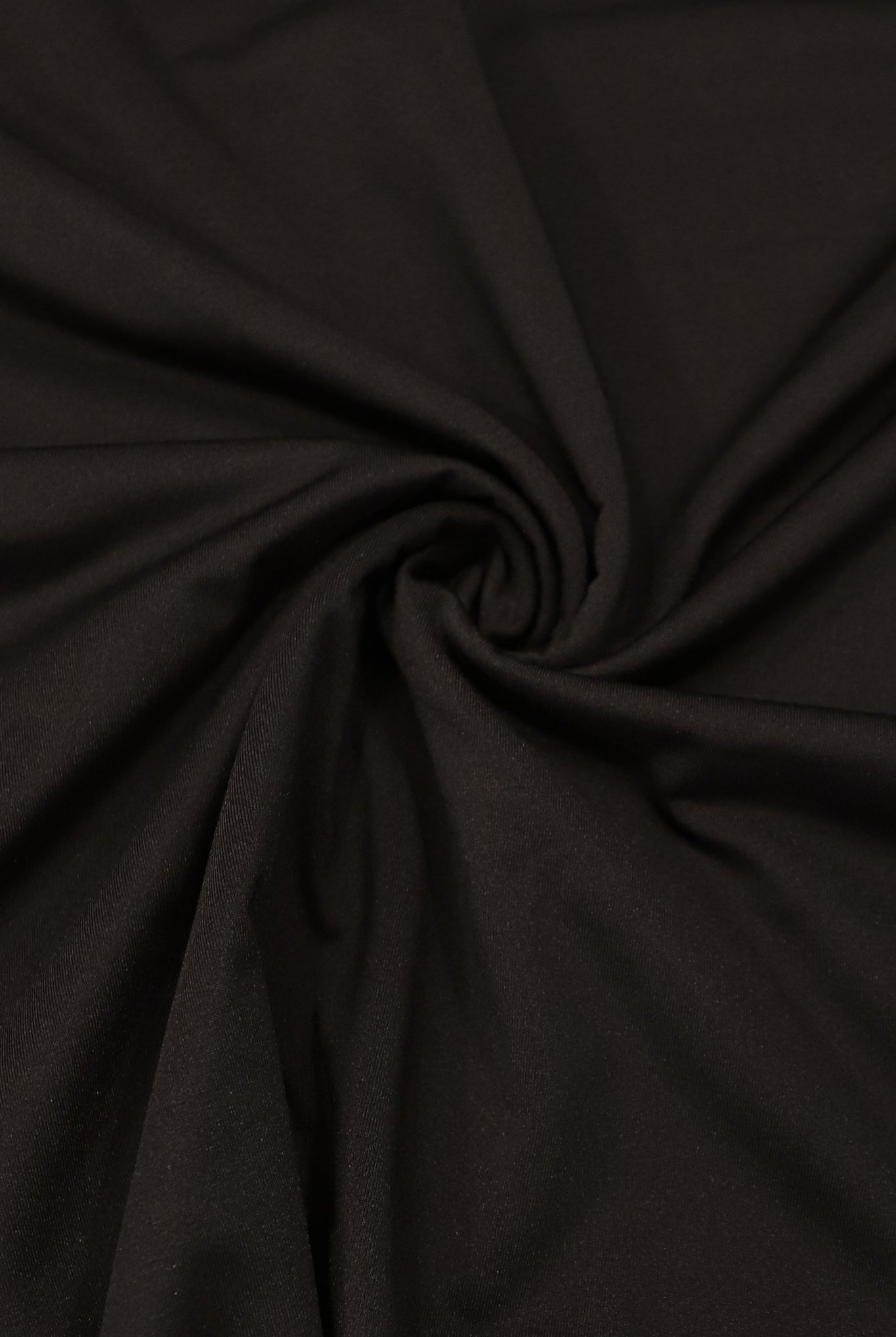 Night Black, Fleece Backed, Athletic Brushed Poly Knit - Boho Fabrics