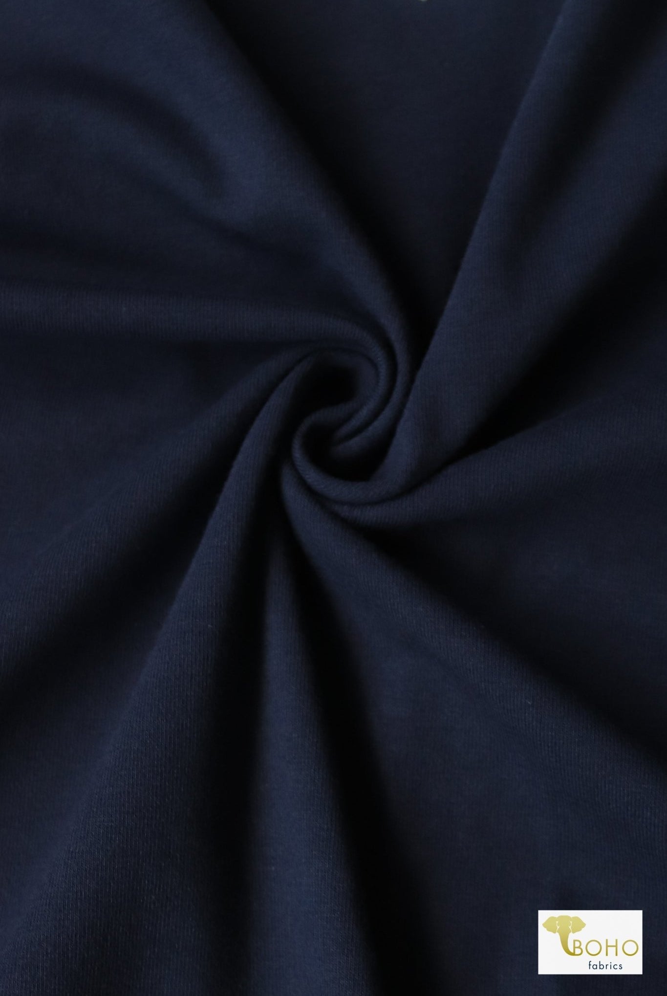 Night Navy, Cotton Spandex Knit, 8.5 oz - Boho Fabrics